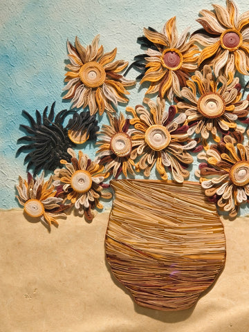 Blooming Whispers - Handcrafted 3D Paper Floral Art | Woodybeing Sunflower (40*40cm +picture frame) woodybeingllc 568d393d3307cc432ef374d3c8dcc228