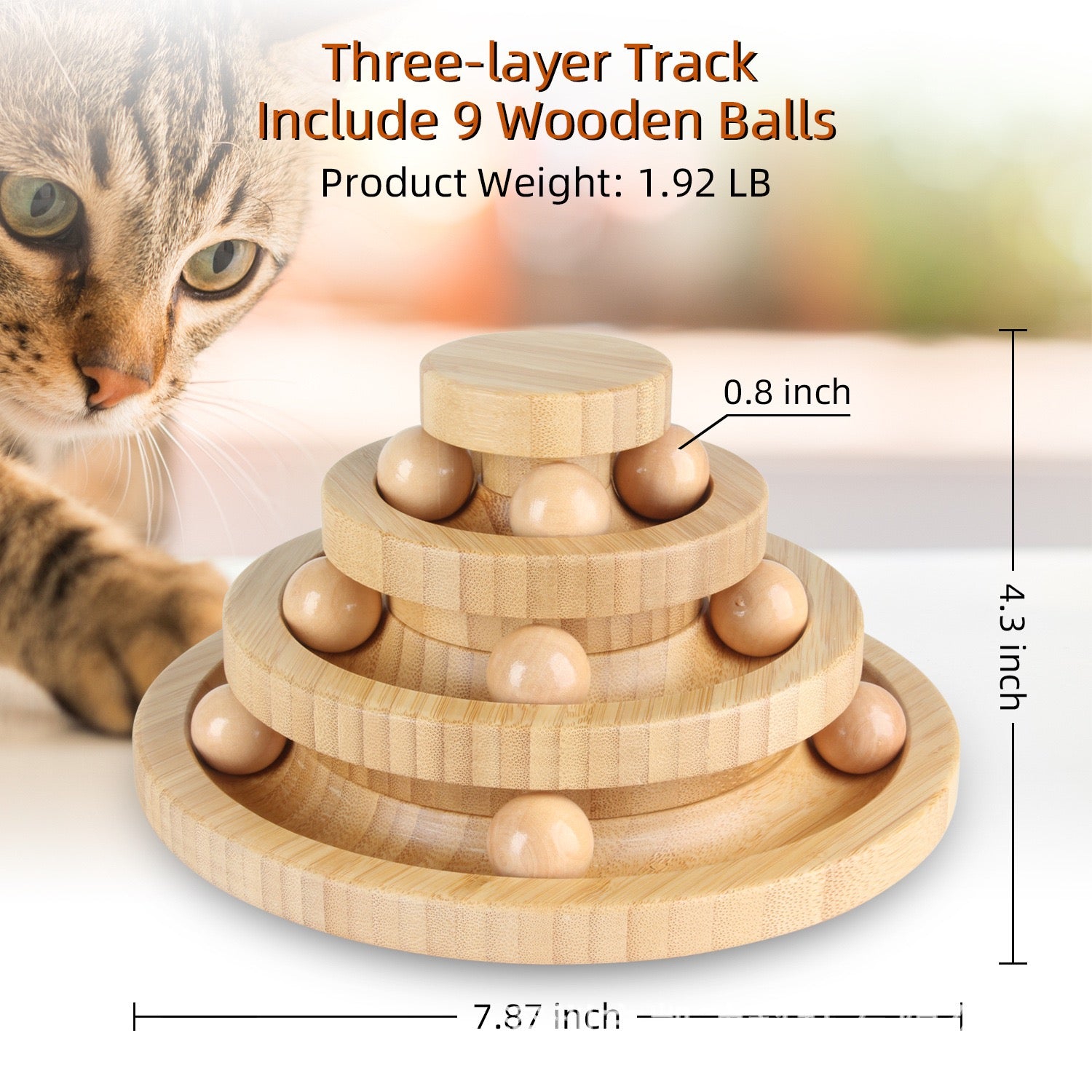 Bamboo Interactive Cat Ball Track Tower