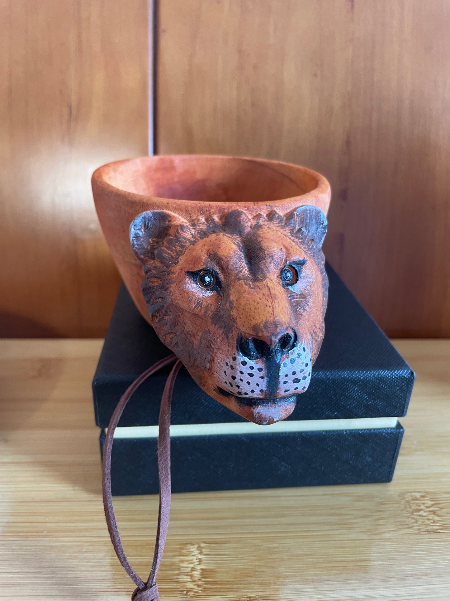 handcrafted animal-shaped wood mug - woodybeingllc
