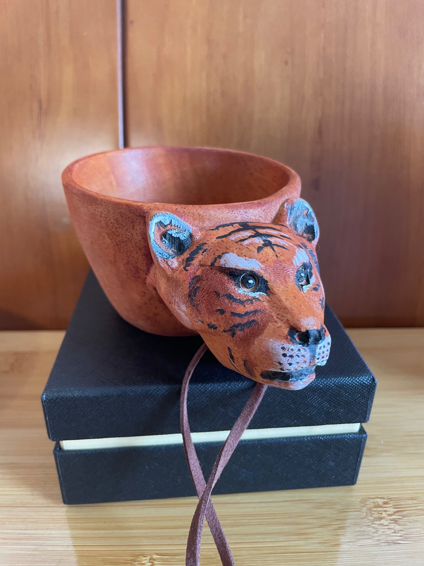 handcrafted animal-shaped wood mug - woodybeingllc