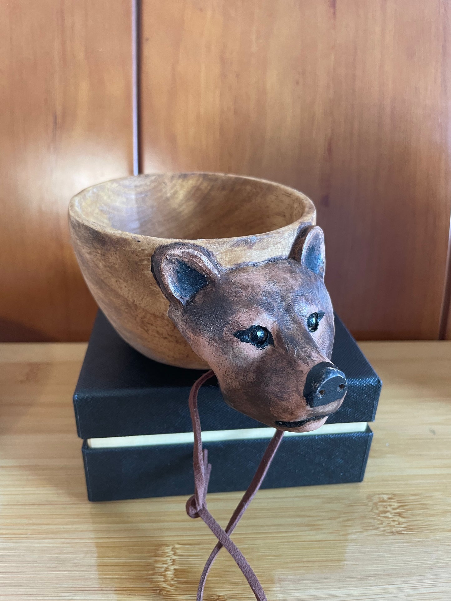 handcrafted animal-shaped wood mug - woodybeingllc