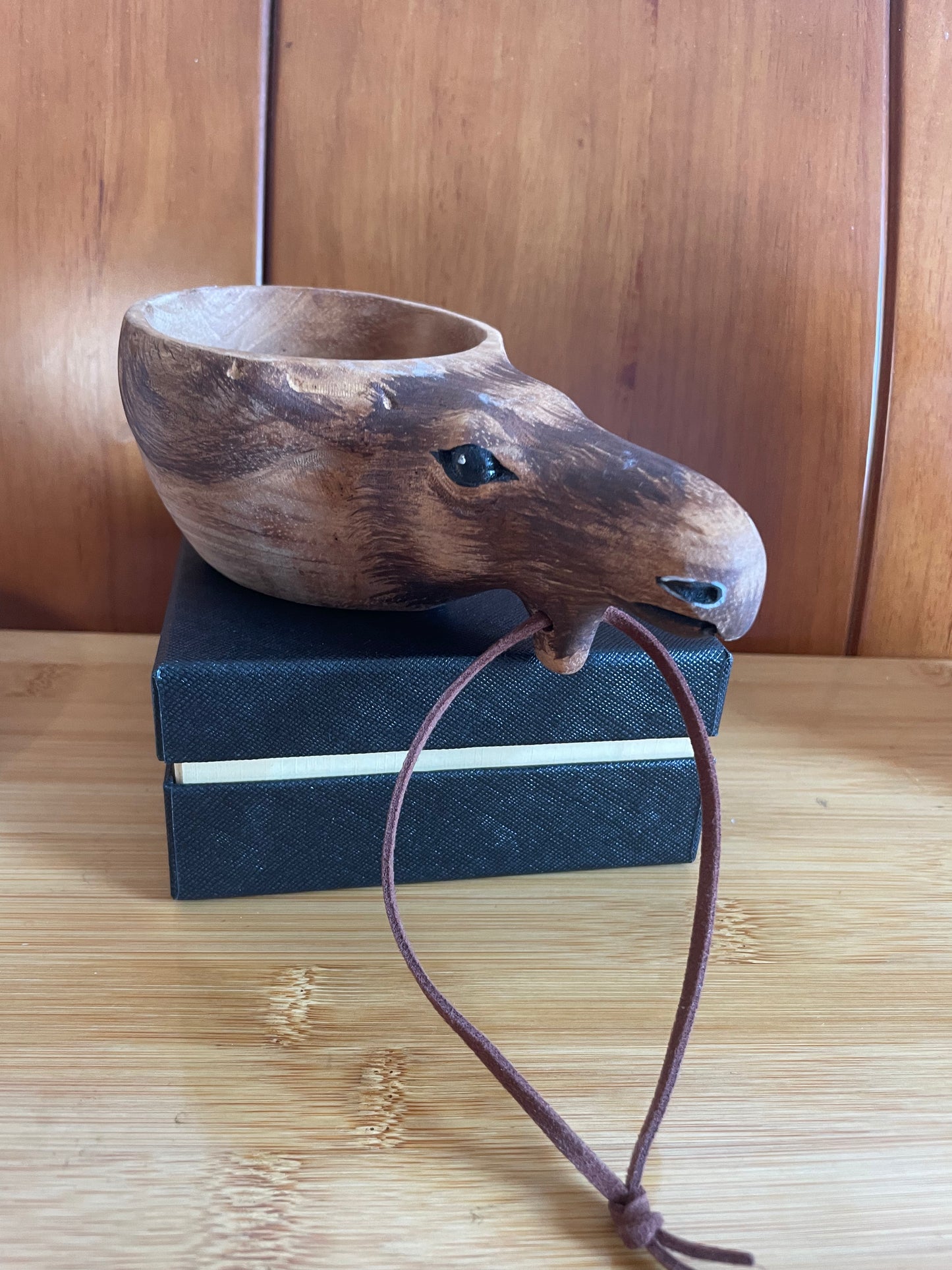 handcrafted animal-shaped wood mug - woodybeingllc