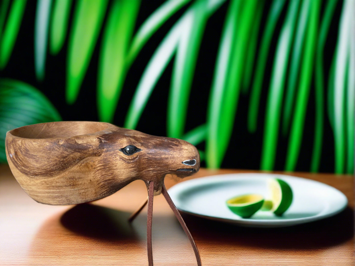 handcrafted animal-shaped wood mug - woodybeingllc
