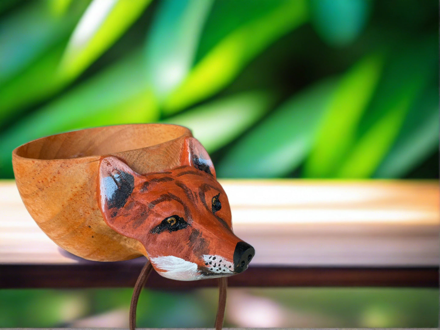 handcrafted animal-shaped wood mug - woodybeingllc