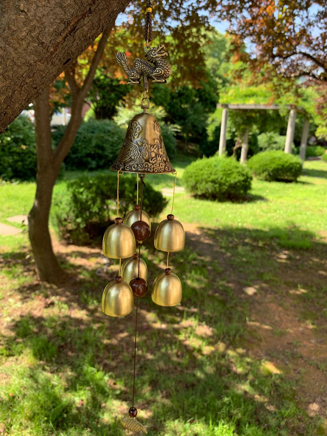 Clock Metal Copper Single-layer Wind Chime Style turtal Door Bells & Chimes woodybeing IMG_77762