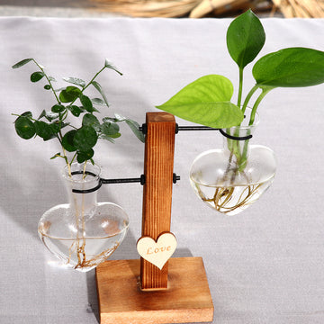 Solid Wood And Hydroponic Plante Vase Hydroponic vase b Home & Garden woodybeing pot_a