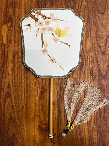 🌸 Traditional Chinese Handcrafted Straw Fan - Artistic Elegance at Your Fingertips 🌸
