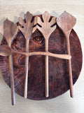 Handcrafted Acacia Wood Utensil Set - Fork, Spoon & Tray | Woodybeing Home & Garden woodybeingllc IMG_0954