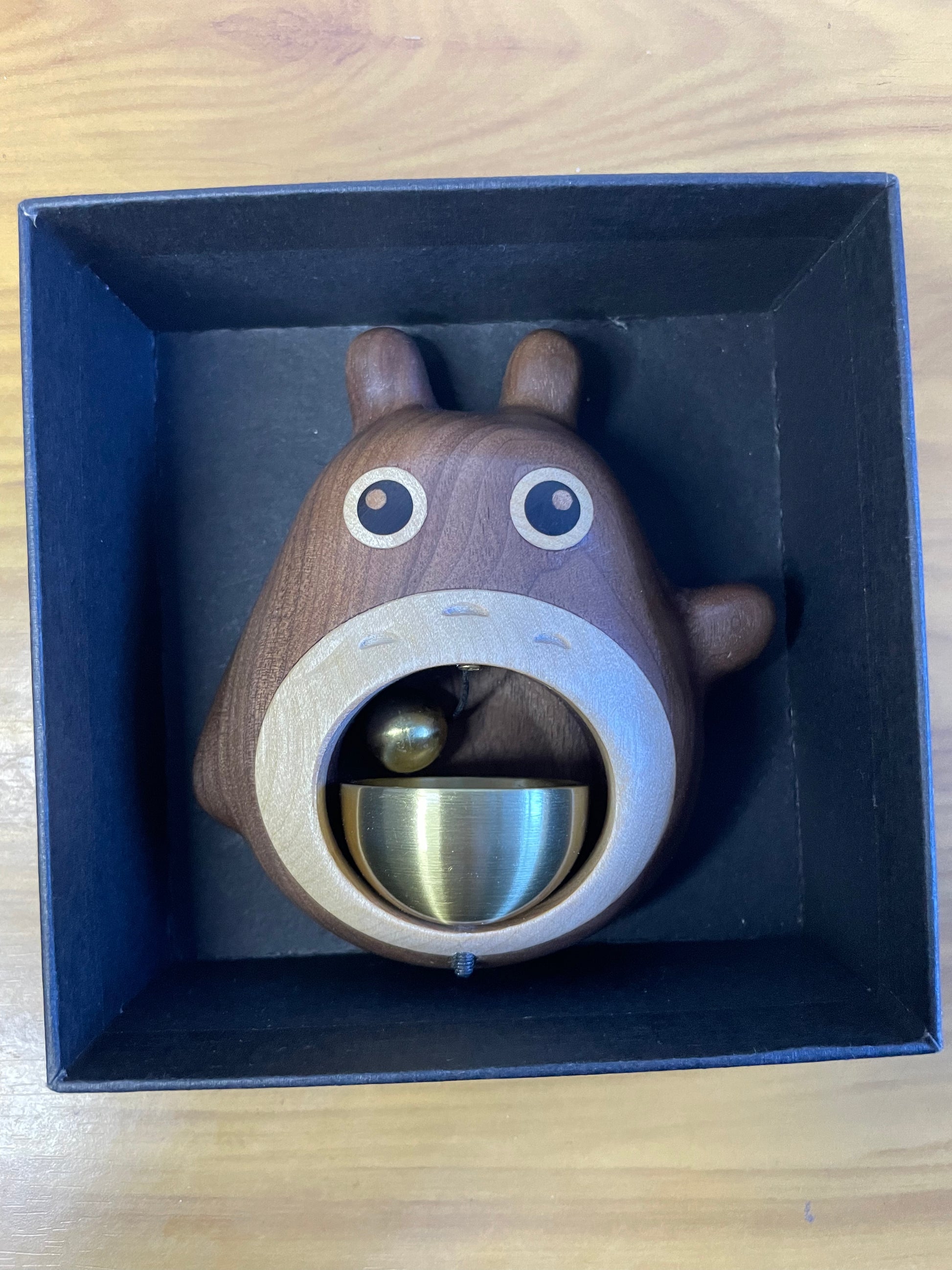 Handcrafted Wooden Totoro Doorbell With Metal Chime