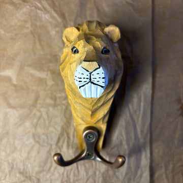 Wood-Carved And Metal Hooks Featuring Animals