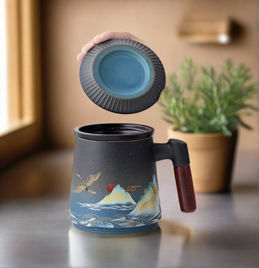 Retro Tea Large Capacity Ceramic Mug With Filter