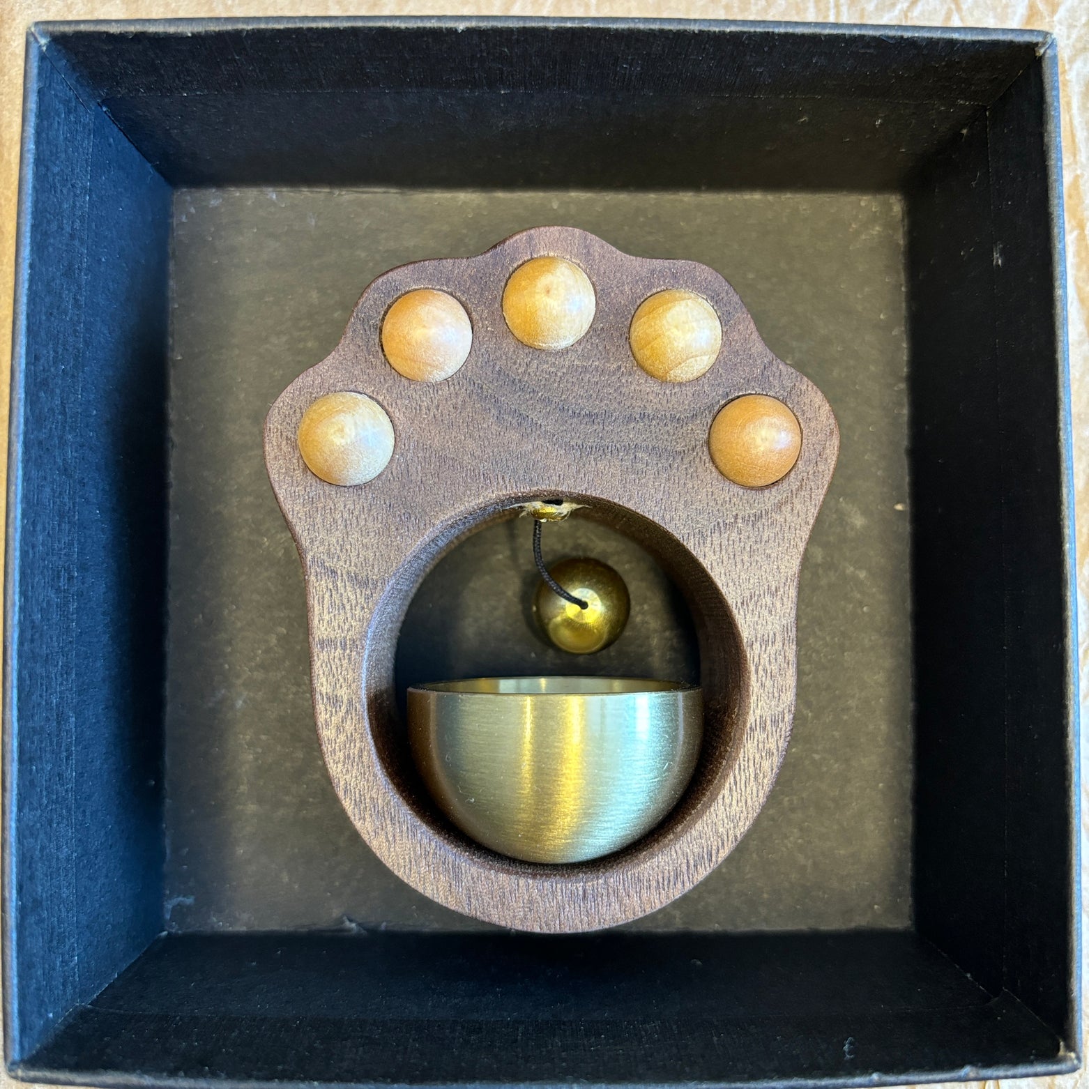 Wooden Style Brass Magnetic and Double-Sided Tape Doorbell