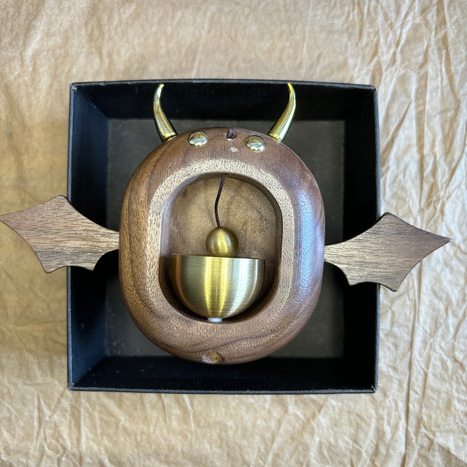 Wooden Style Brass Magnetic and Double-Sided Tape Doorbell