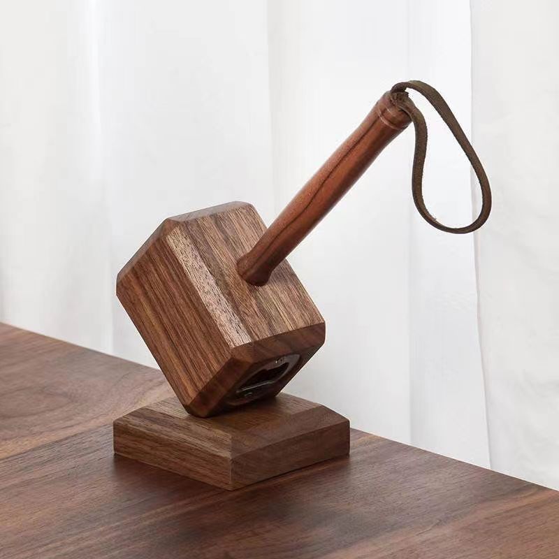 Wooden Thor Hammer Bottle Remover - woodybeingllc