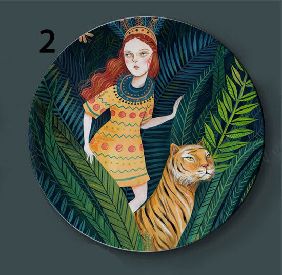 Painting Board Hanging Ceramic Plate/Wall Decoration - woodybeingllc