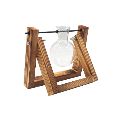 Solid Wood and Hydroponic Plante Vase - woodybeingllc