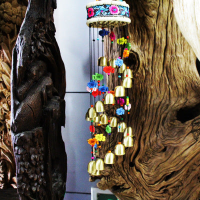knotted bamboo stripes Wind Chime - woodybeingllc