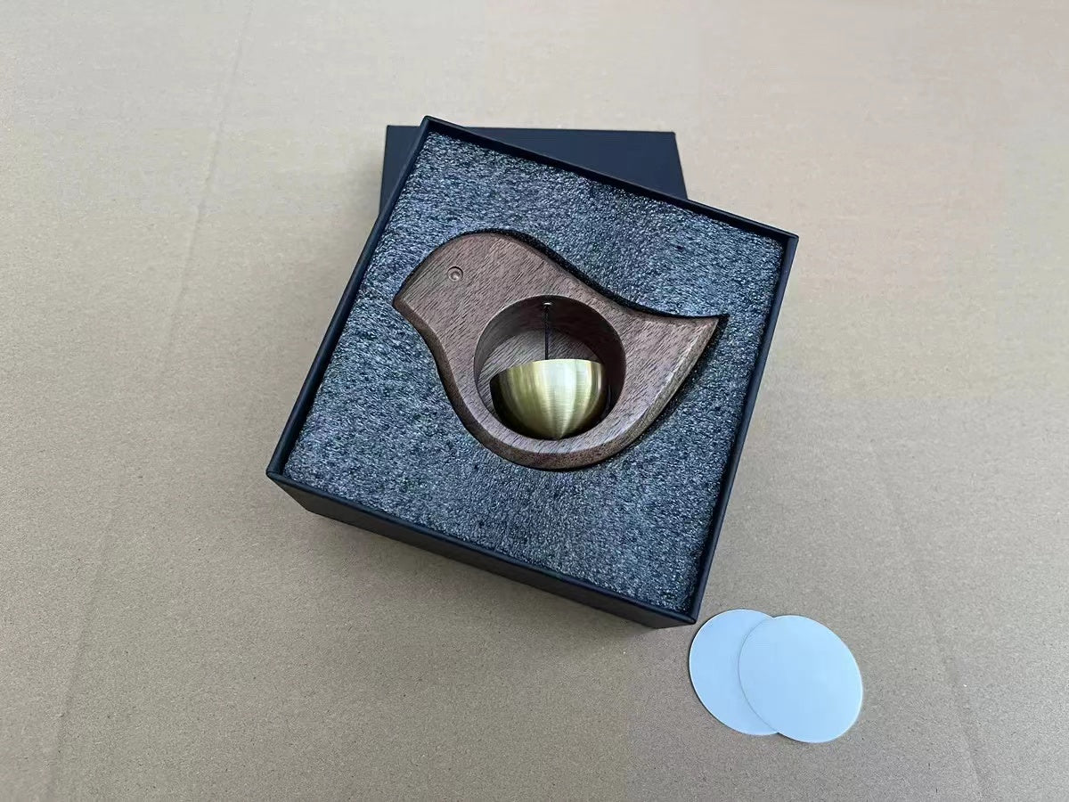 Wood Style Brass Magnetic and Double-sided Tape Doorbell - woodybeingllc