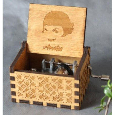 Antique Carved Wooden Hand Crank Music Box - woodybeingllc