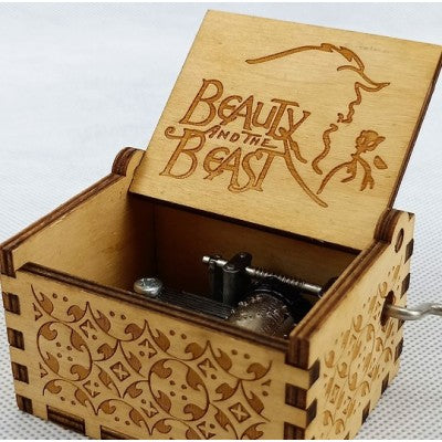 Antique Carved Wooden Hand Crank Music Box - woodybeingllc