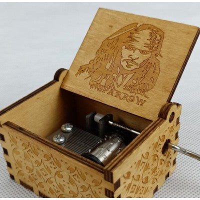 Antique Carved Wooden Hand Crank Music Box - woodybeingllc