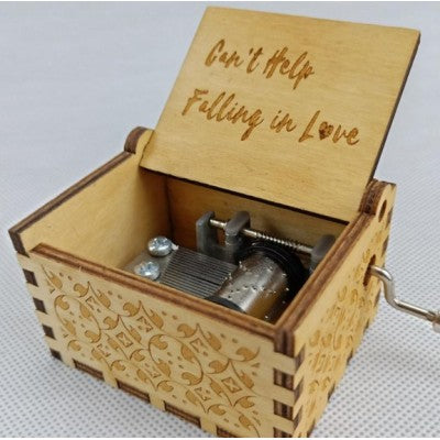 Antique Carved Wooden Hand Crank Music Box - woodybeingllc