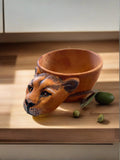 handcrafted animal-shaped wood mug - woodybeingllc