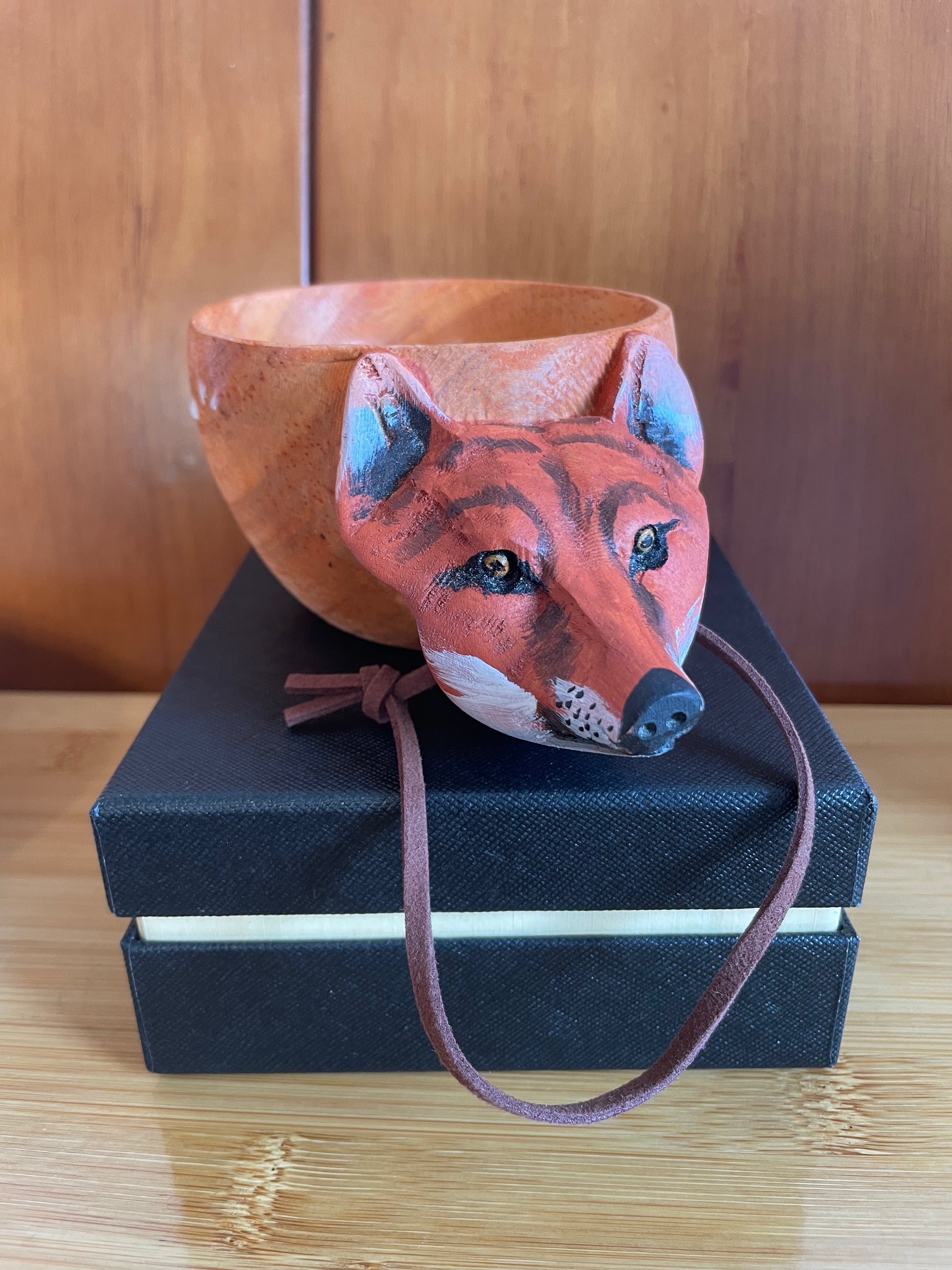 handcrafted animal-shaped wood mug - woodybeingllc