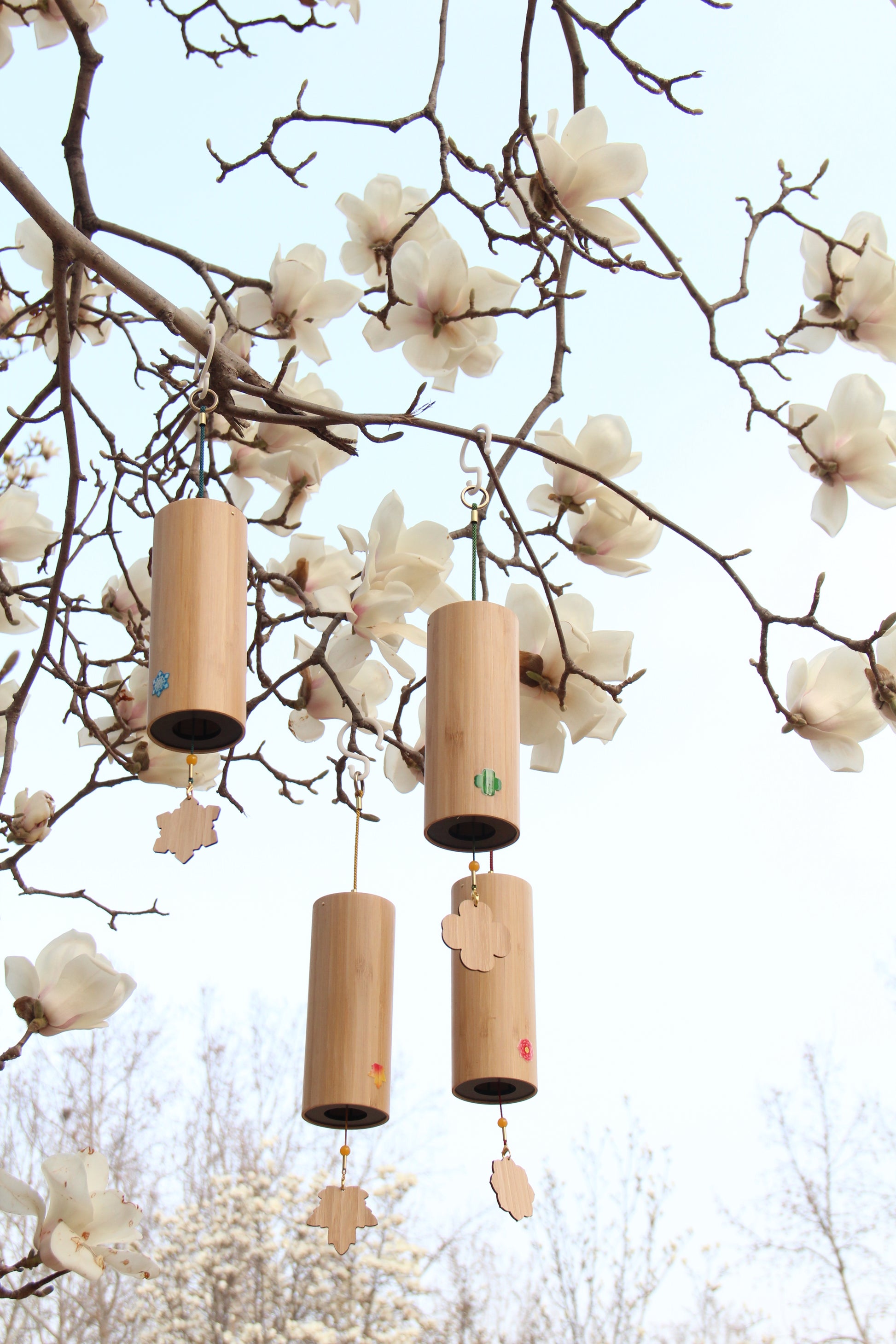 Four Seasons bamboo Chord Wind Chimes - woodybeingllc