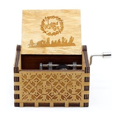Antique Carved Wooden Hand Crank Music Box - woodybeingllc