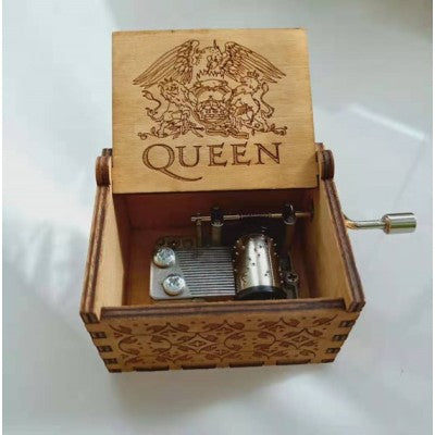 Antique Carved Wooden Hand Crank Music Box - woodybeingllc