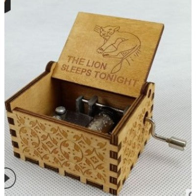 Antique Carved Wooden Hand Crank Music Box - woodybeingllc