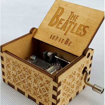 Antique Carved Wooden Hand Crank Music Box - woodybeingllc