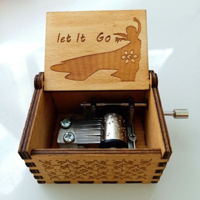 Antique Carved Wooden Hand Crank Music Box - woodybeingllc