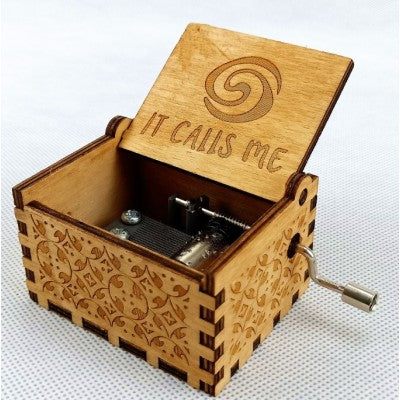 Antique Carved Wooden Hand Crank Music Box - woodybeingllc