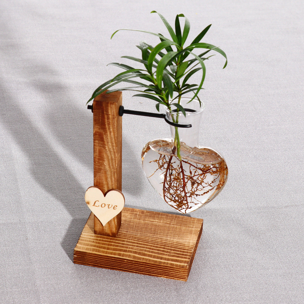 Solid Wood and Hydroponic Plante Vase - woodybeingllc