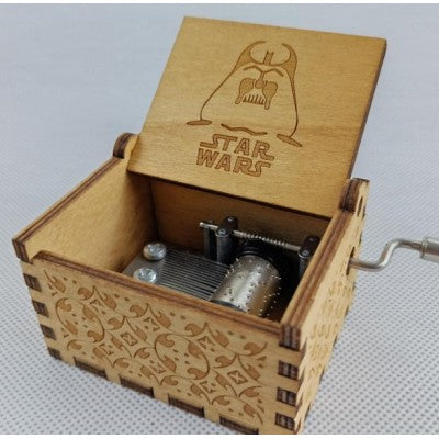 Antique Carved Wooden Hand Crank Music Box - woodybeingllc